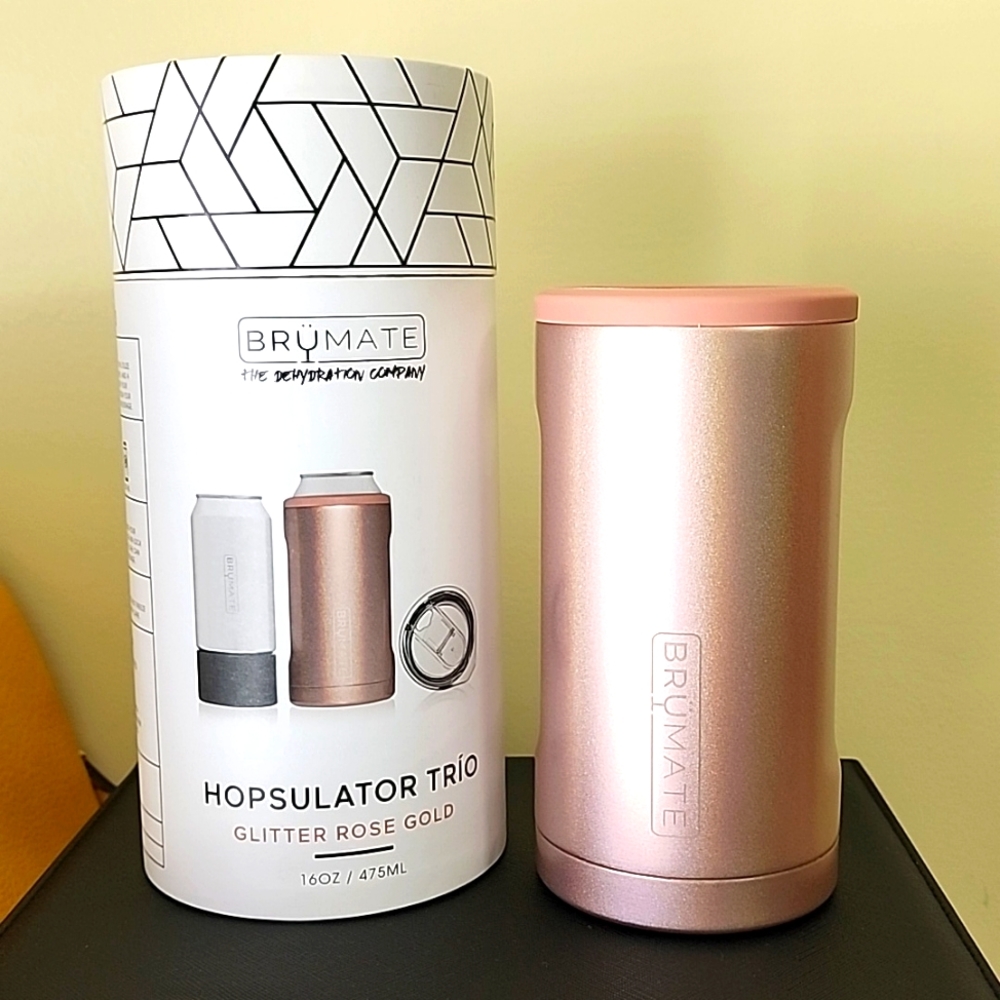 Glitter Rose Gold BrüMate Hopsulator Trio